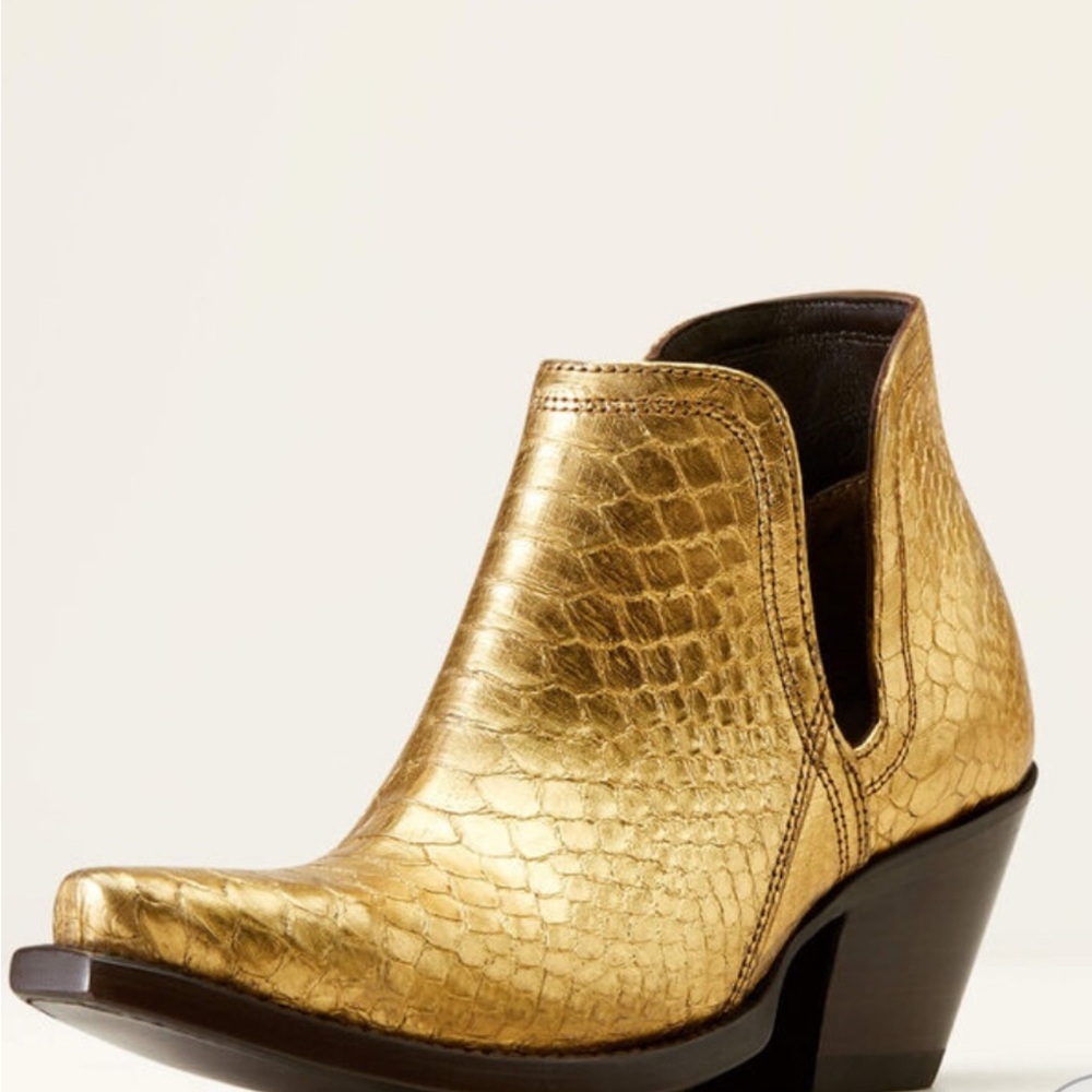 Ariat Metallic Gold Dixon Python Boots size 7.5.